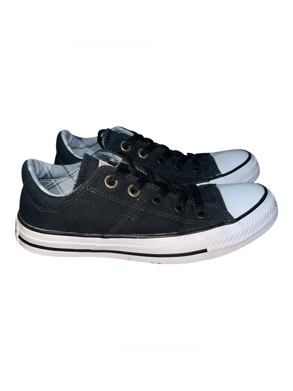 Converse Chuck Taylor All Star Madison Ox Black Canvas Low Top Gold Accents 4W/6